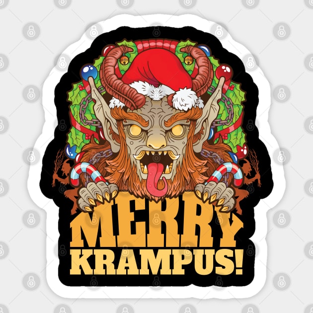 Merry Krampus Santa Creepy Christmas Horror Sticker by creative